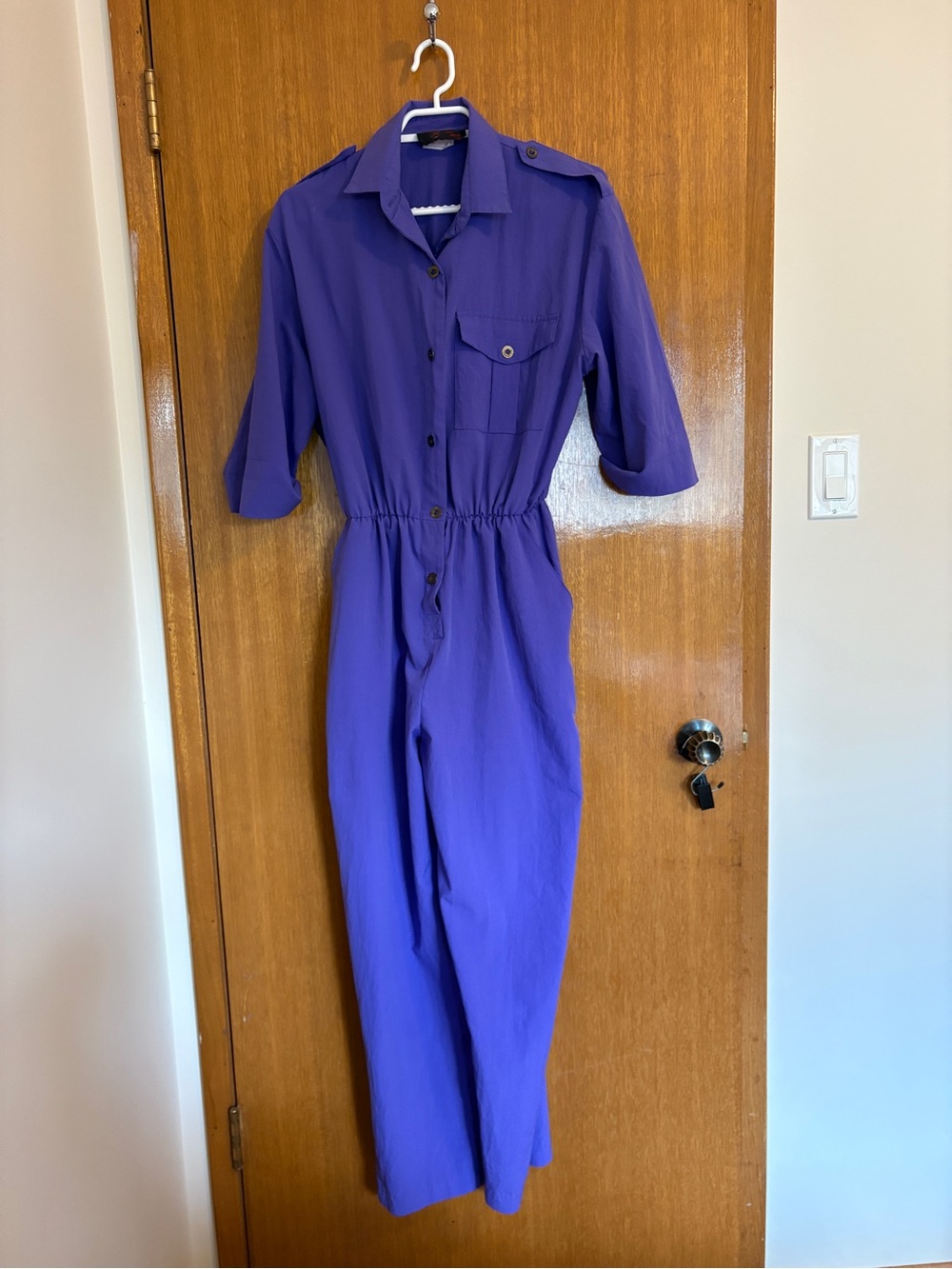 Purple Utility Jumpsuit - Women's Casual One-Piece